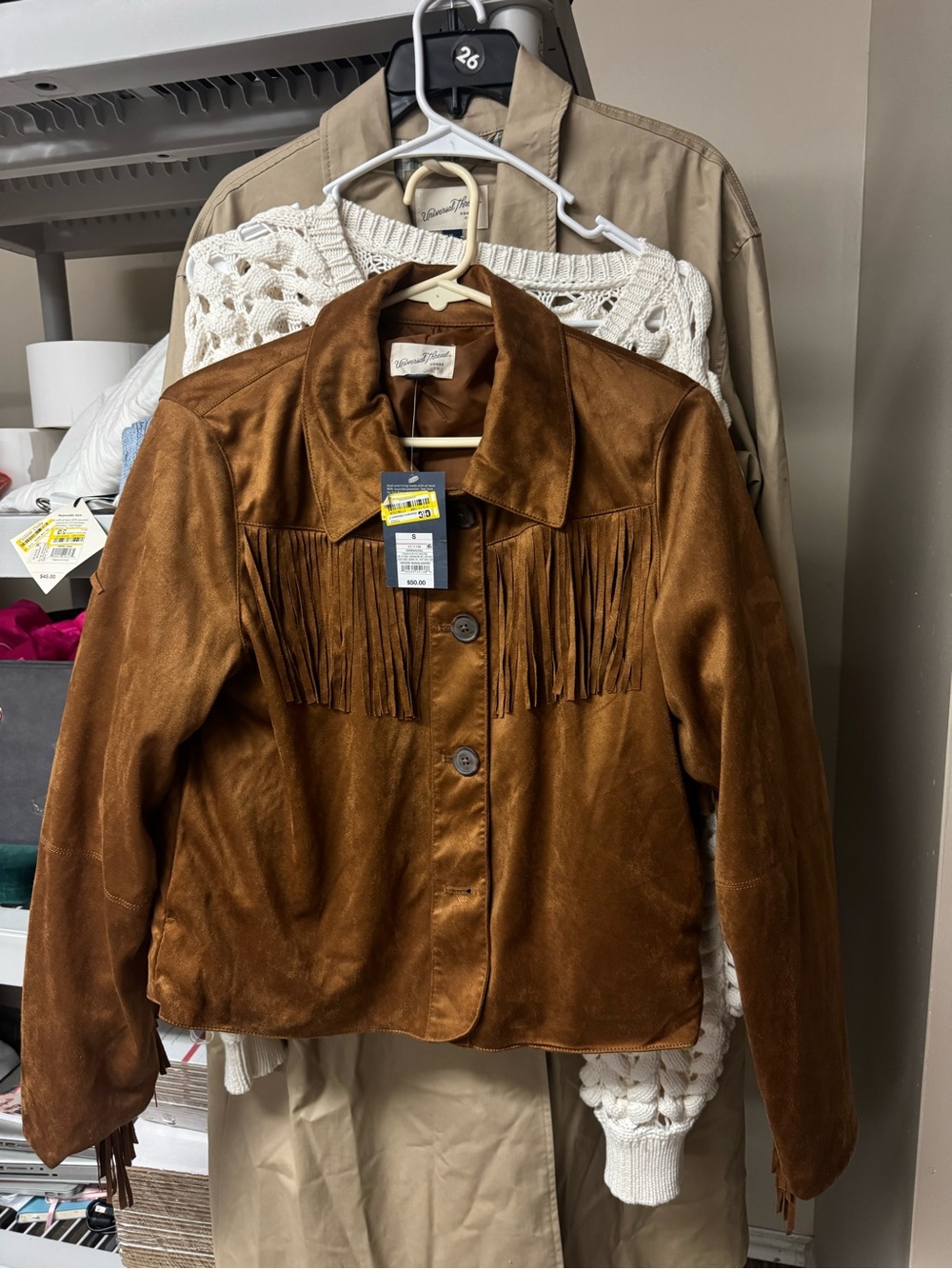 a new day Brown Suede Fringe Jacket